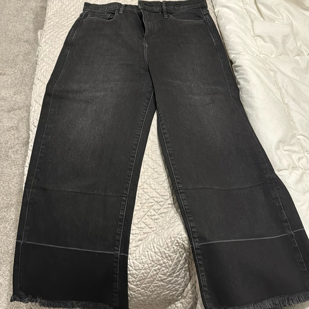 Banana Republic black high-rise wide leg crop